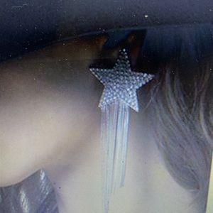 Star long dangle earrings